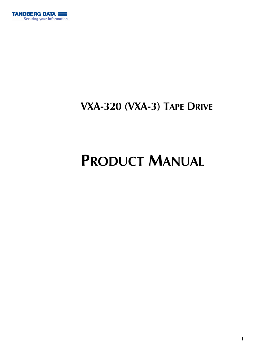 Tandberg Data VXA-320 (VXA-3) User Manual | 90 pages