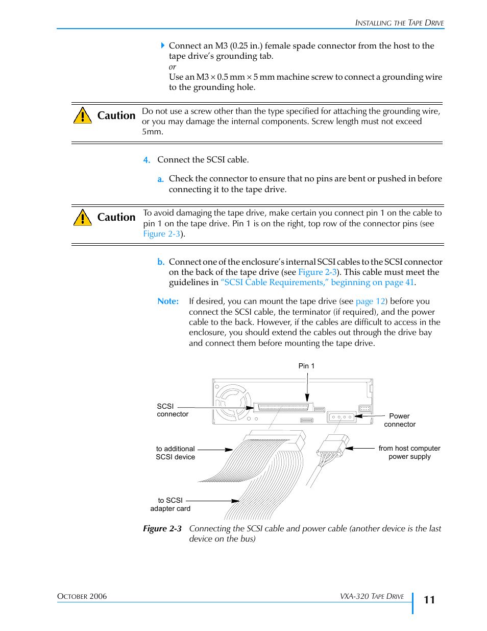 Figure 2-3, Caution | Tandberg Data VXA-320 (VXA-3) User Manual | Page 25 / 90
