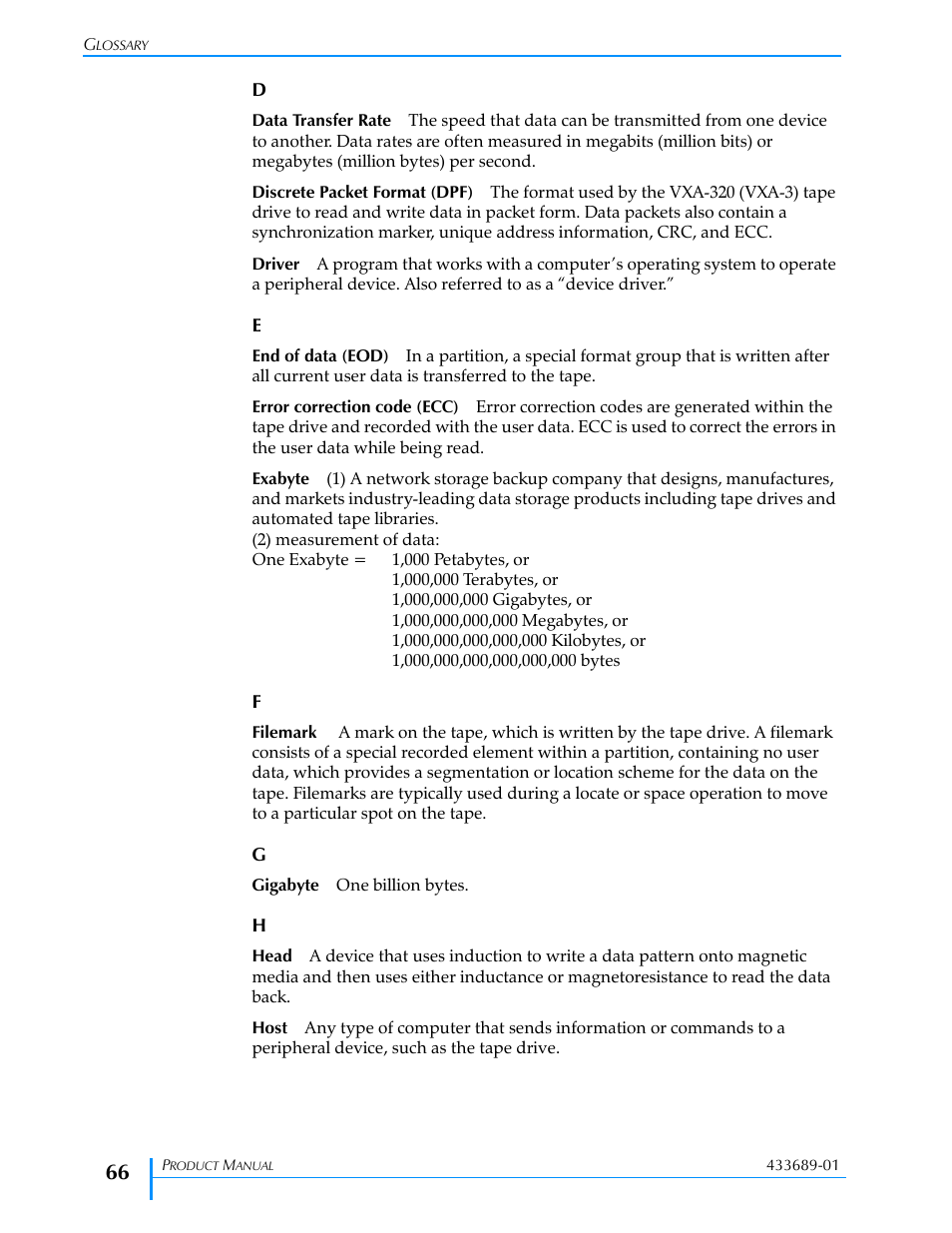 Tandberg Data VXA-320 (VXA-3) User Manual | Page 80 / 90