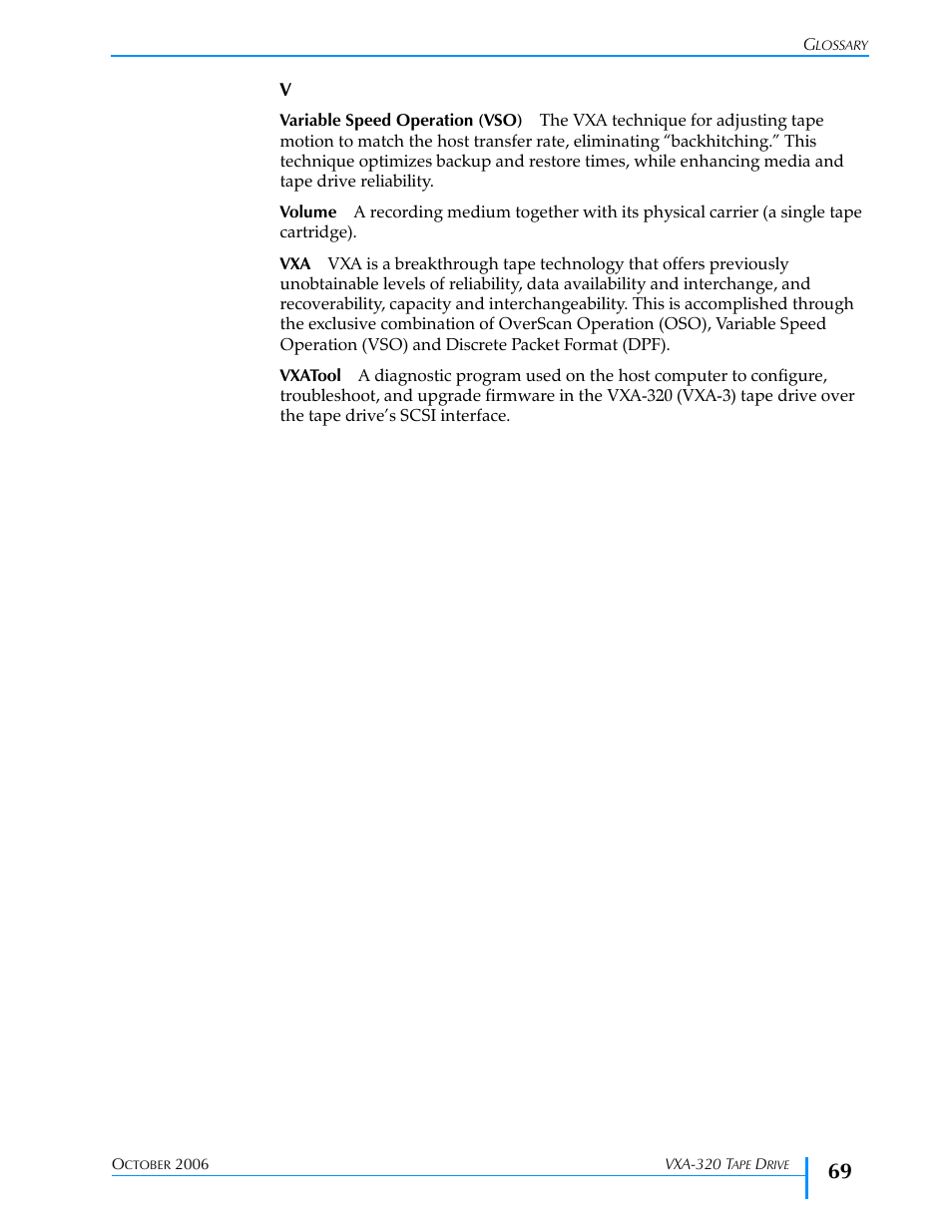 Tandberg Data VXA-320 (VXA-3) User Manual | Page 83 / 90