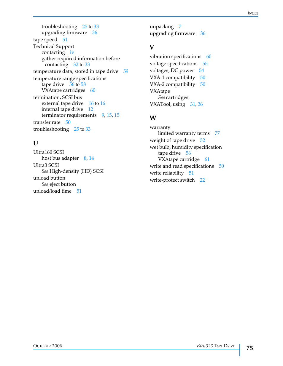 Tandberg Data VXA-320 (VXA-3) User Manual | Page 89 / 90