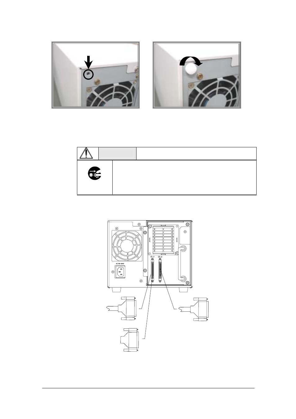 2 scsi cable connections, Caution | Tandberg Data Autoloader Tandberg LTO2 User Manual | Page 25 / 85