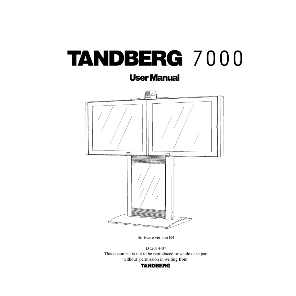 Tandberg Data 7000 User Manual | 118 pages