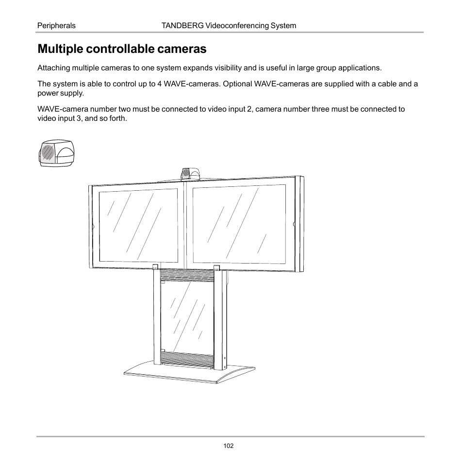 Multiple controllable cameras | Tandberg Data 7000 User Manual | Page 102 / 118