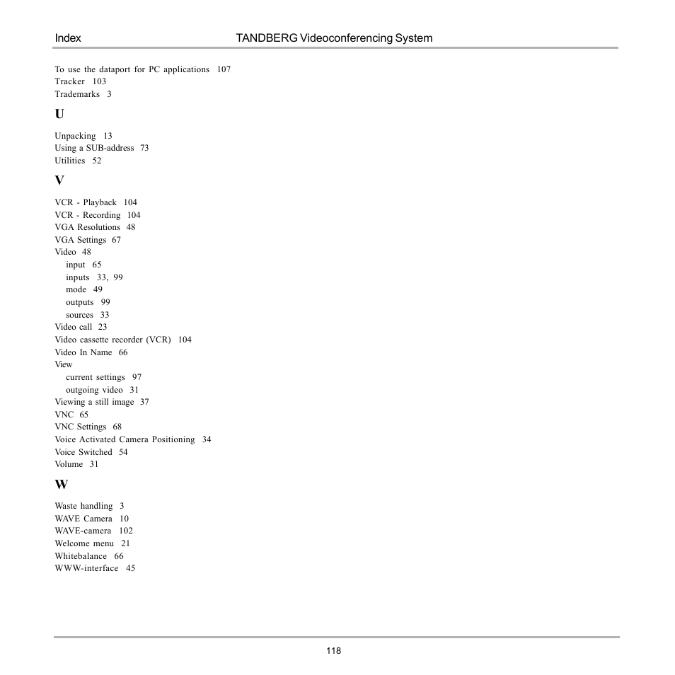Tandberg Data 7000 User Manual | Page 118 / 118