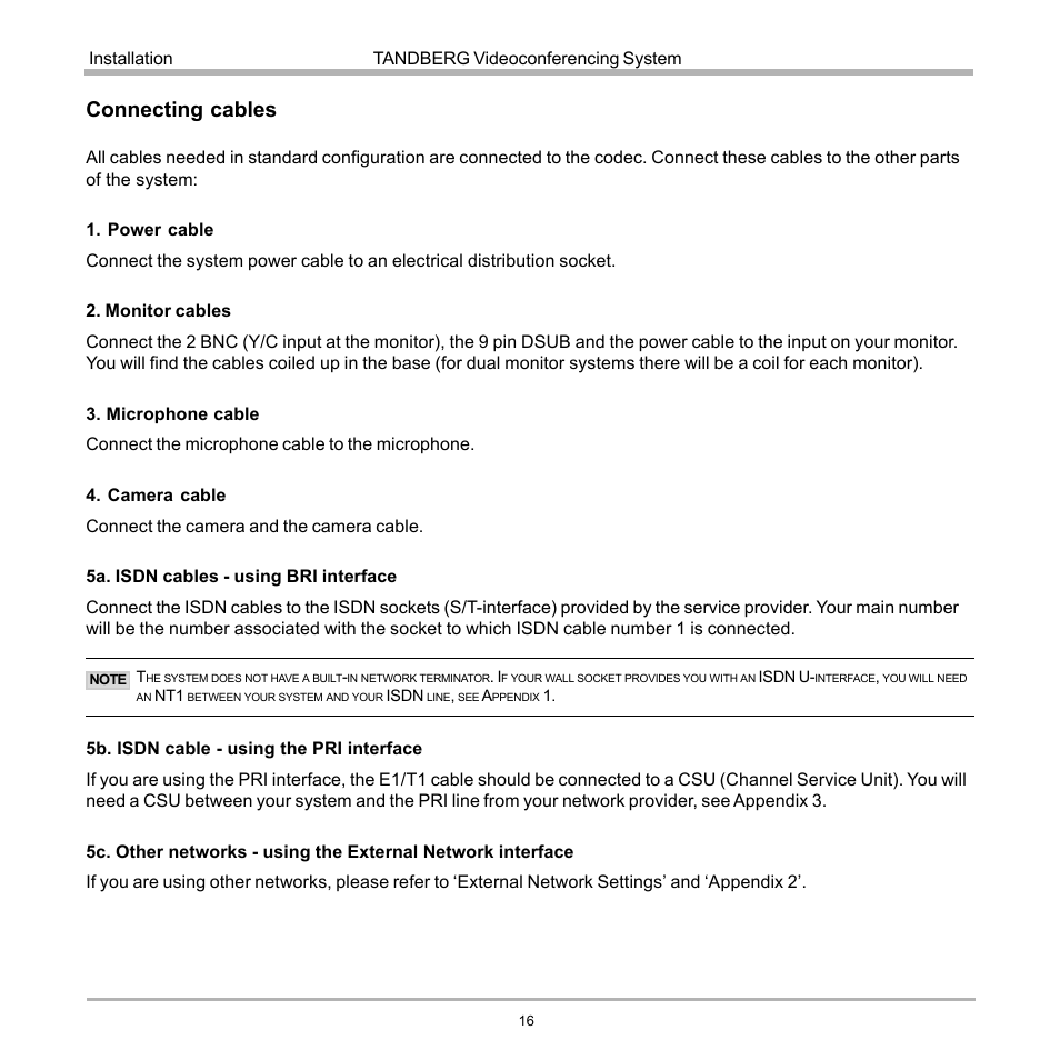 Connecting cables | Tandberg Data 7000 User Manual | Page 16 / 118