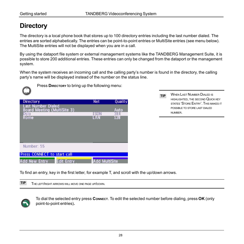 Directory | Tandberg Data 7000 User Manual | Page 28 / 118
