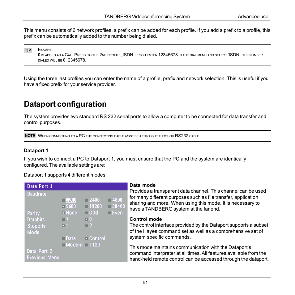 Dataport configuration | Tandberg Data 7000 User Manual | Page 91 / 118