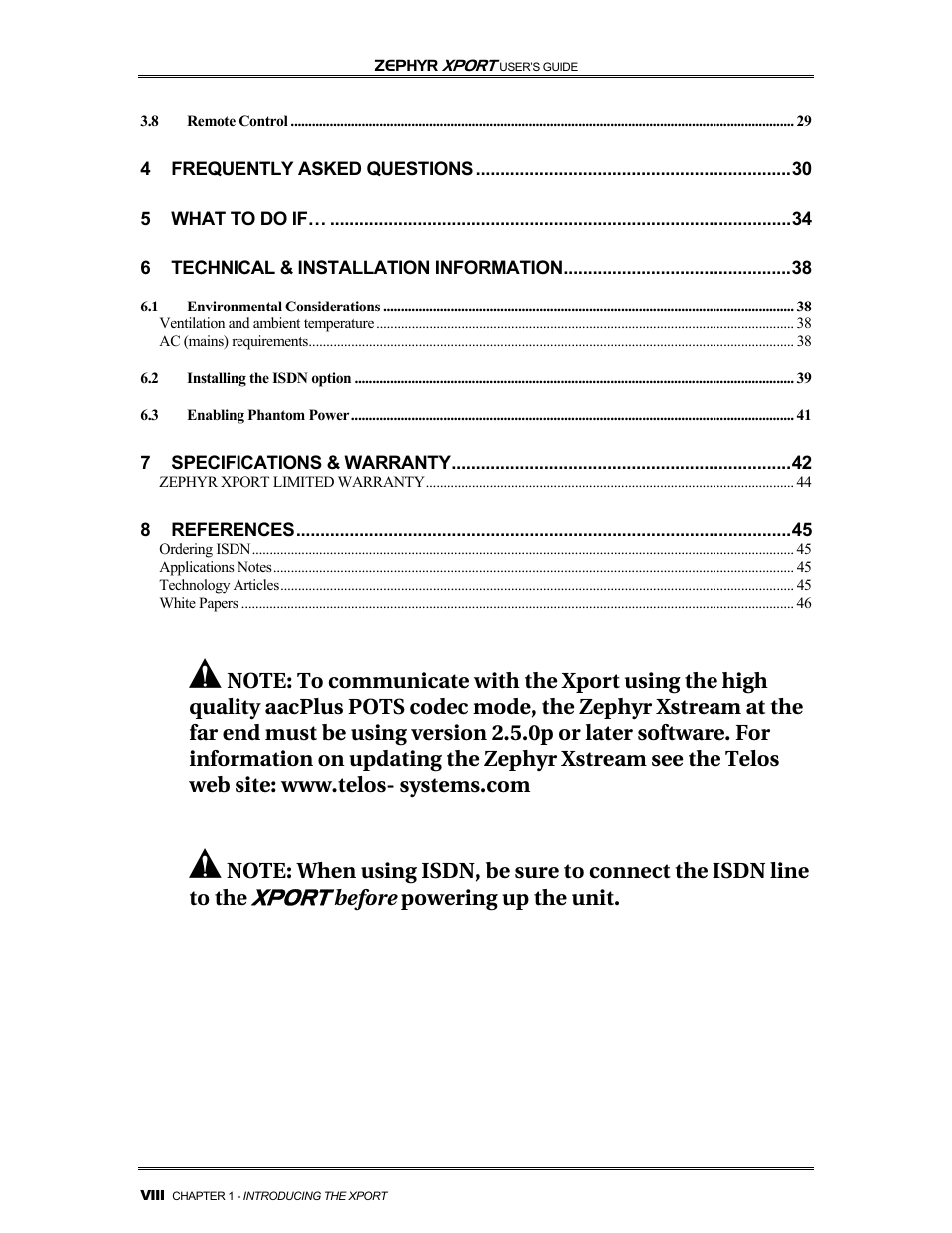 Xport, Before powering up the unit | Telos Zephyr Xport User Manual | Page 10 / 57