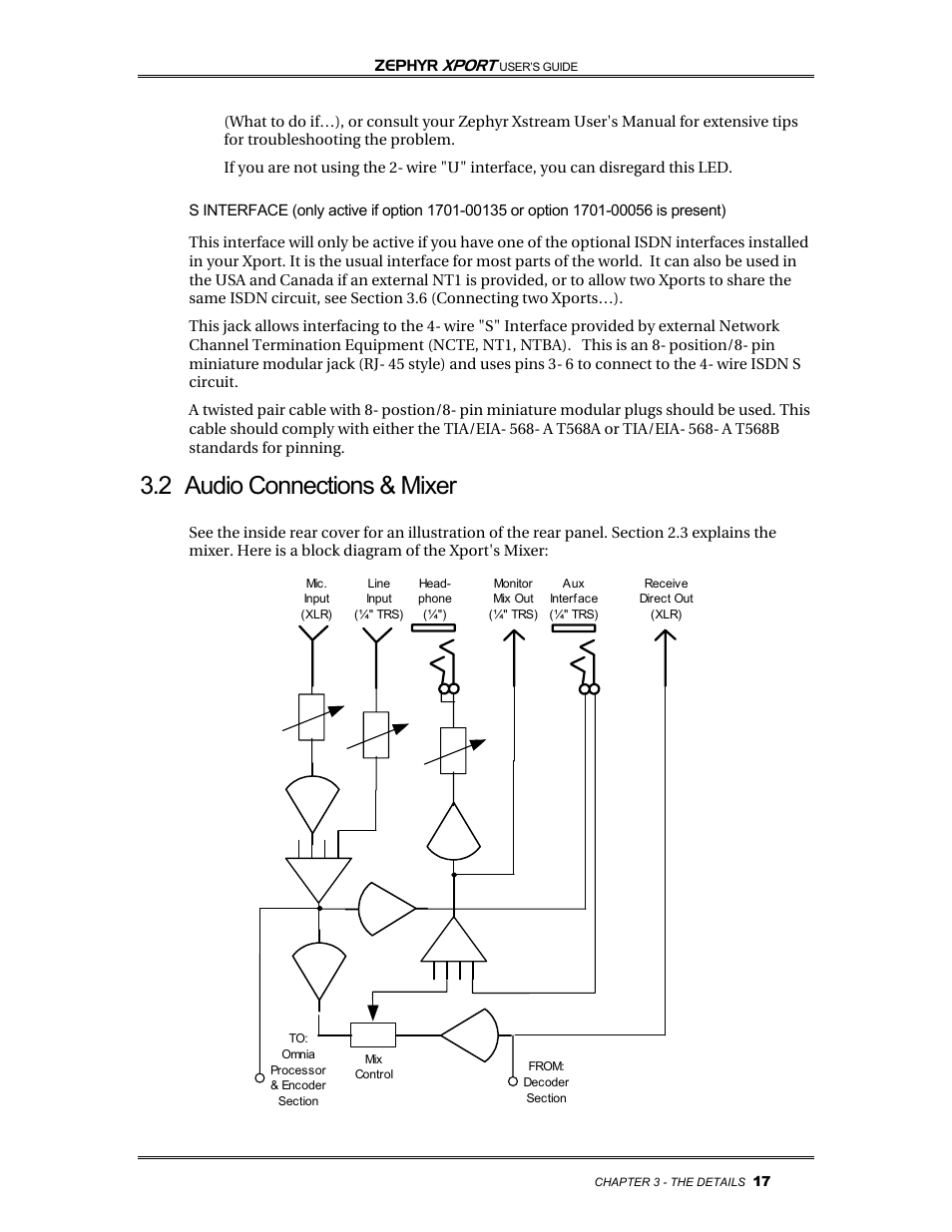 2 audio connections & mixer | Telos Zephyr Xport User Manual | Page 27 / 57