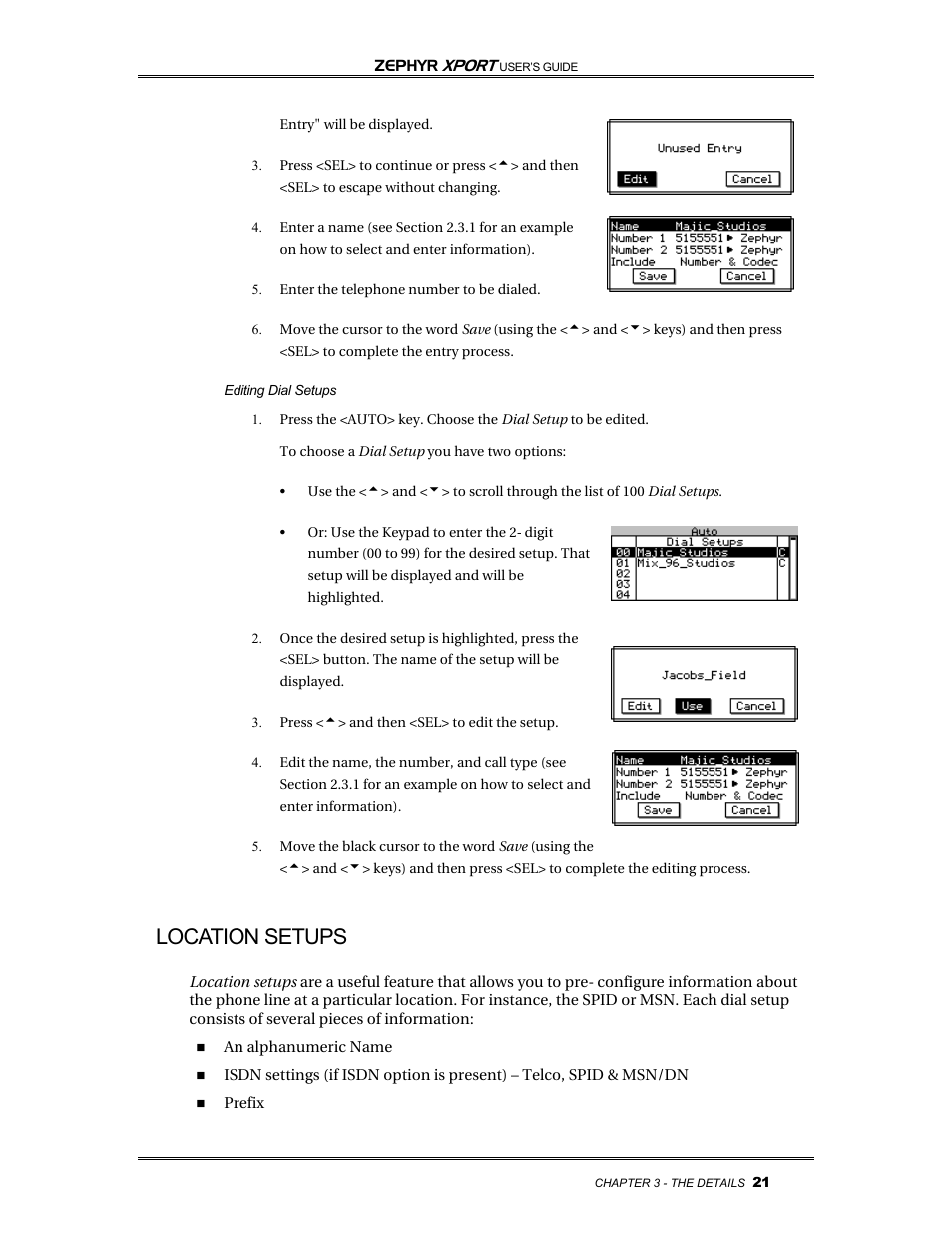 Location setups | Telos Zephyr Xport User Manual | Page 31 / 57
