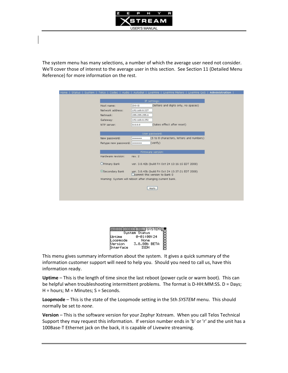 Telos Zephyr Xstream User Manual | Page 117 / 381