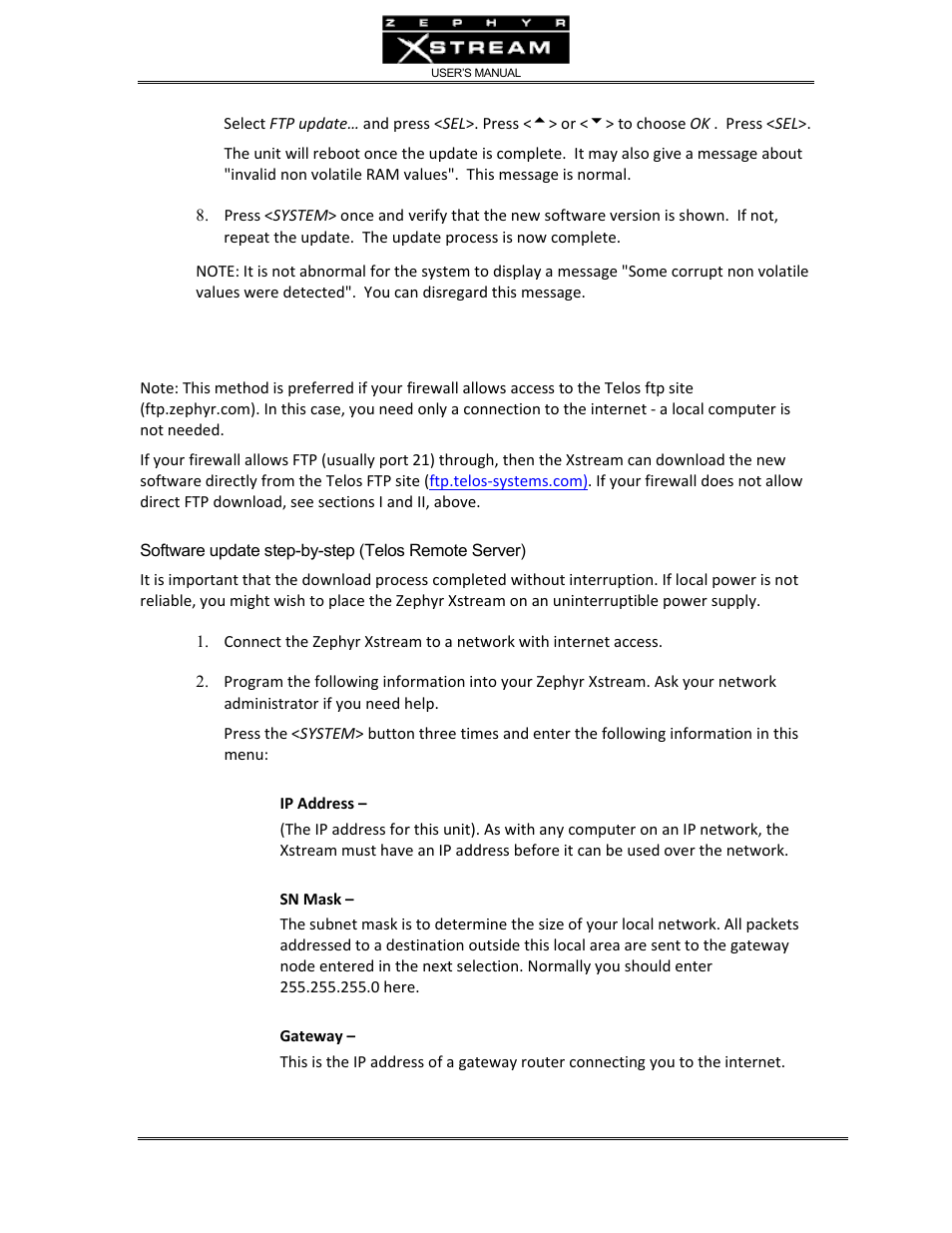 Telos Zephyr Xstream User Manual | Page 281 / 381