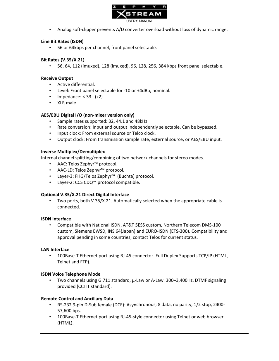 Telos Zephyr Xstream User Manual | Page 306 / 381