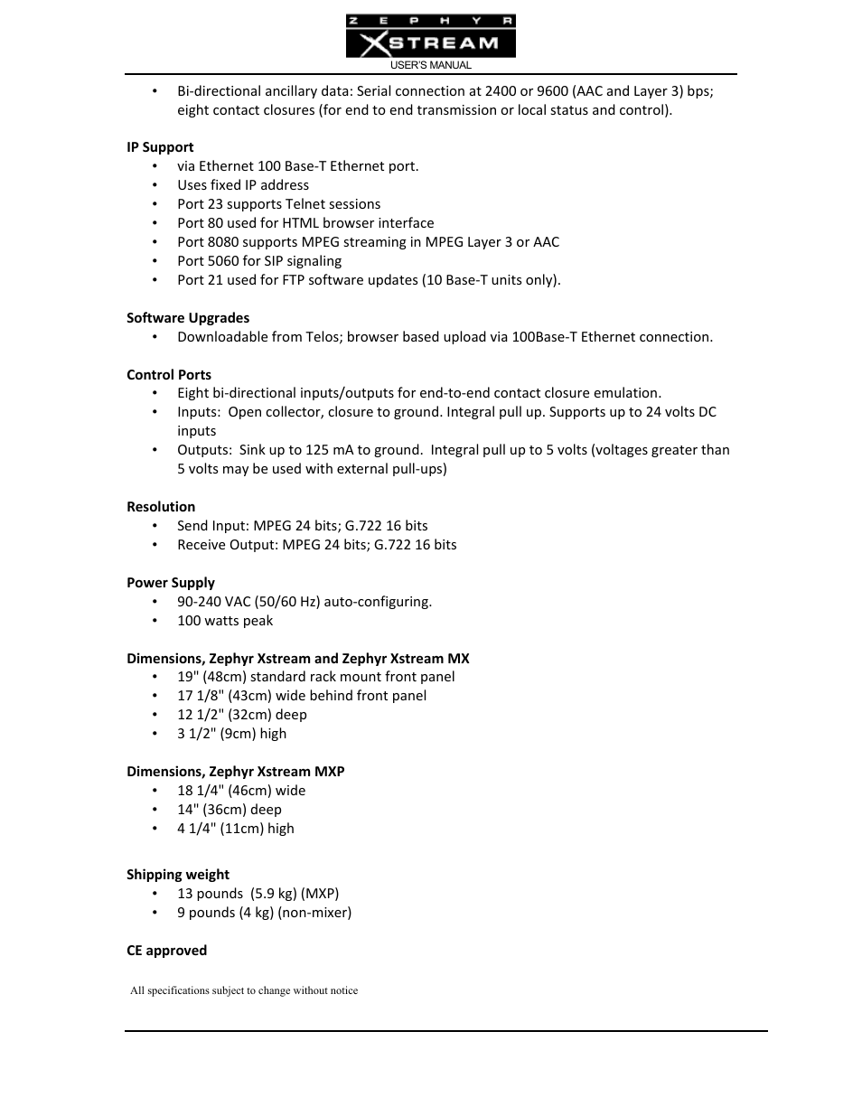 Telos Zephyr Xstream User Manual | Page 307 / 381