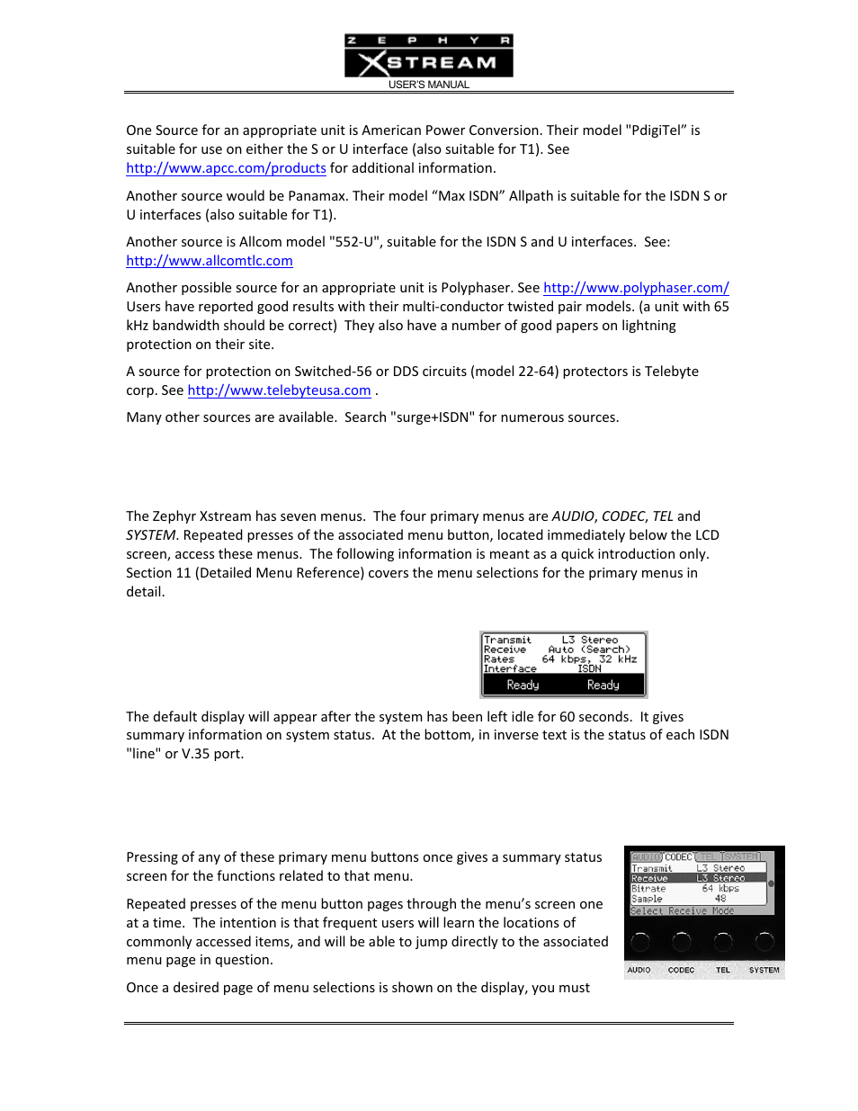 Telos Zephyr Xstream User Manual | Page 73 / 381