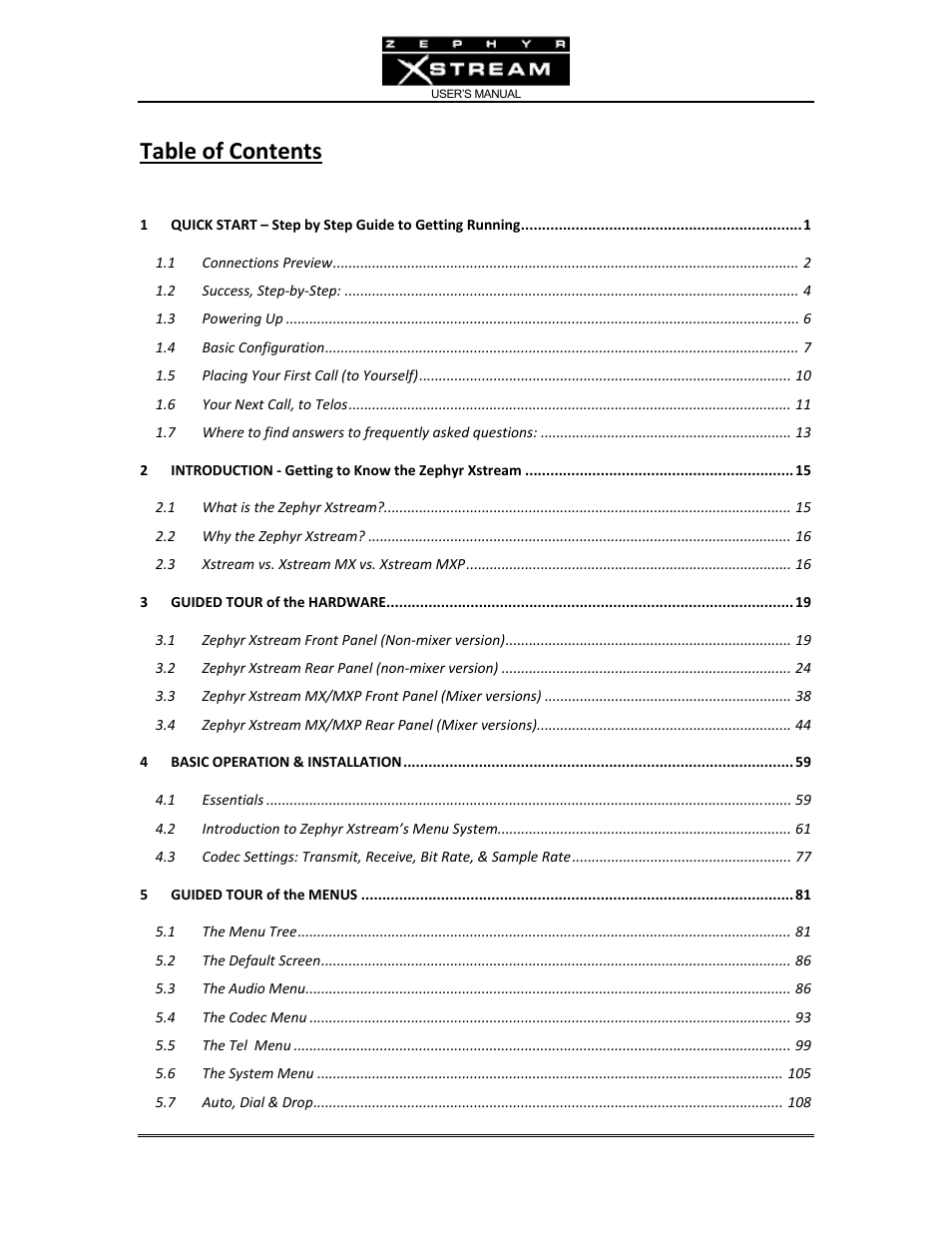 Telos Zephyr Xstream User Manual | Page 8 / 381