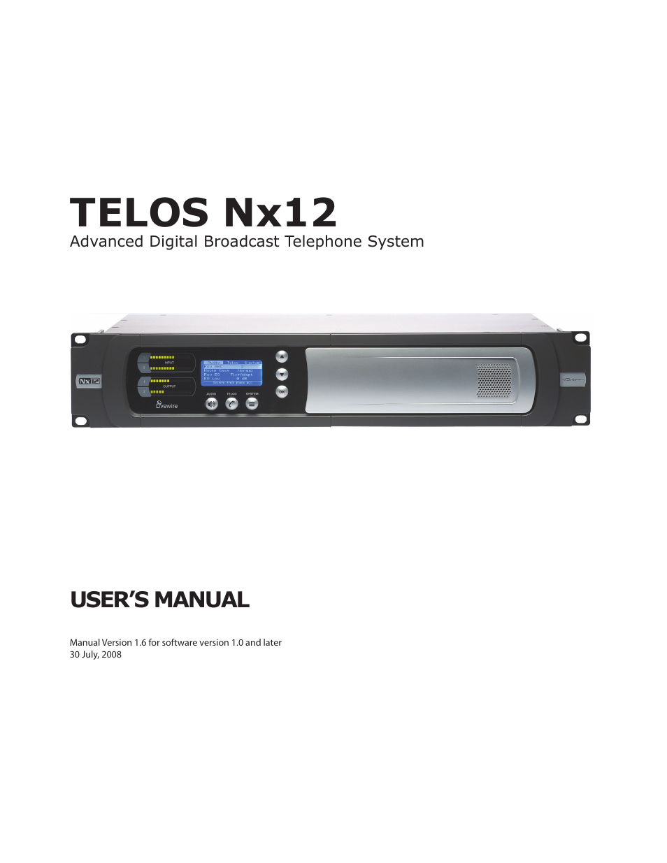 Telos NX12 User Manual | 133 pages