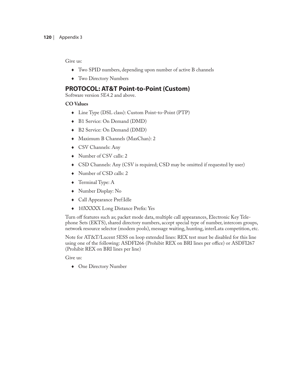 Protocol: at&t point-to-point (custom) | Telos NX12 User Manual | Page 130 / 133