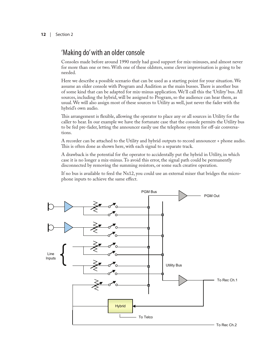 Making do’ with an older console | Telos NX12 User Manual | Page 22 / 133
