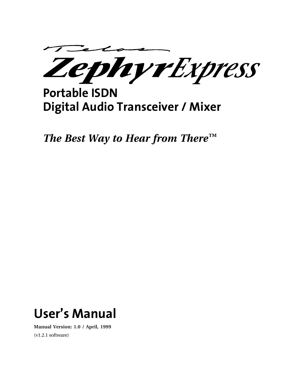 Telos ZephyrExpress User Manual | 186 pages