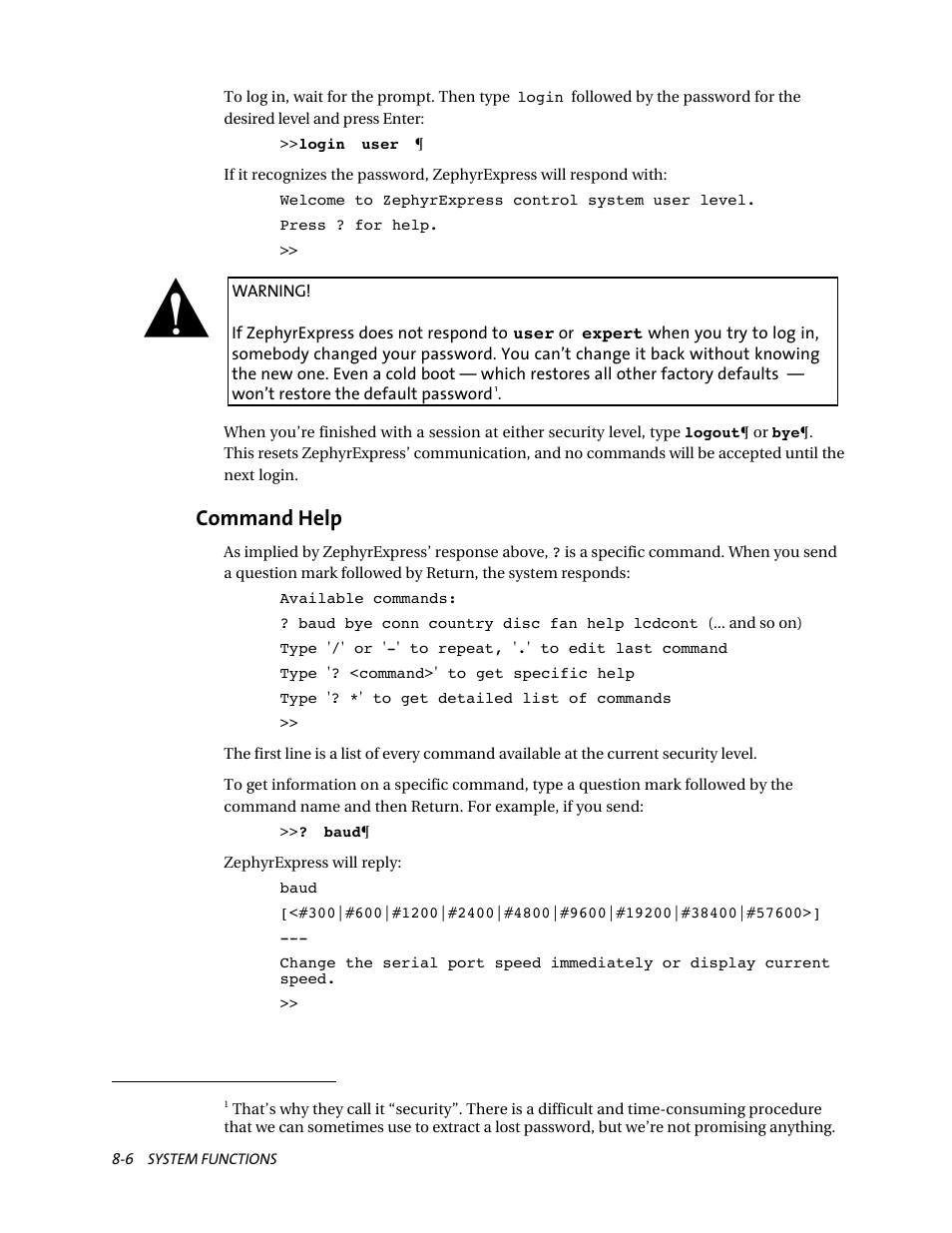Command help | Telos ZephyrExpress User Manual | Page 135 / 186