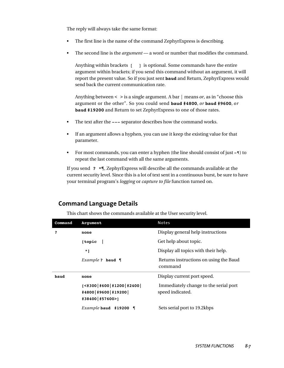 Command language details | Telos ZephyrExpress User Manual | Page 136 / 186