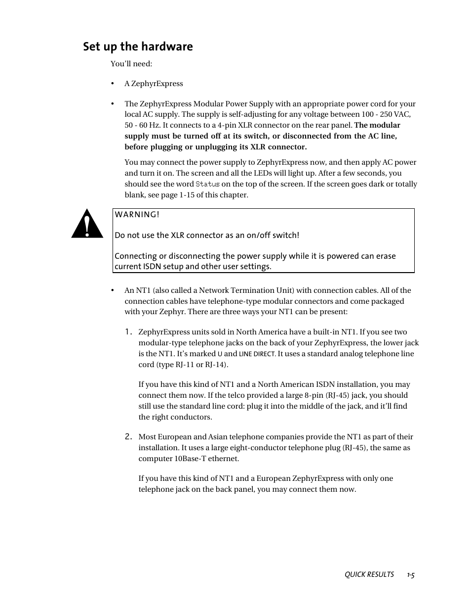 Set up the hardware | Telos ZephyrExpress User Manual | Page 17 / 186