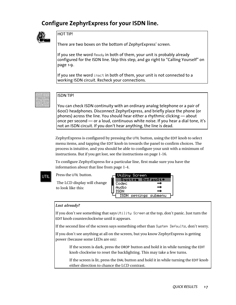 Configure zephyrexpress for your isdn line | Telos ZephyrExpress User Manual | Page 19 / 186