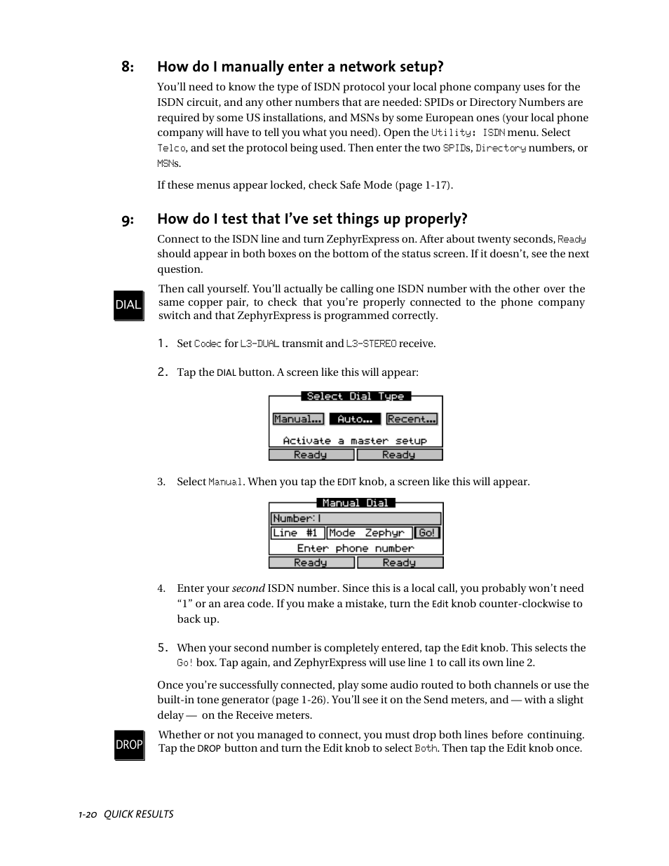 How do i manually enter a network setup, How do i test that i’ve set things up properly | Telos ZephyrExpress User Manual | Page 32 / 186