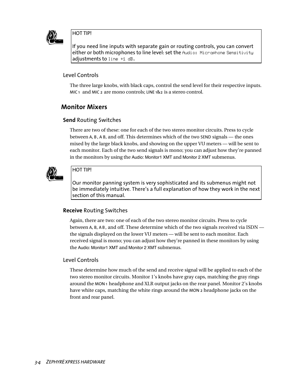 Monitor mixers | Telos ZephyrExpress User Manual | Page 45 / 186