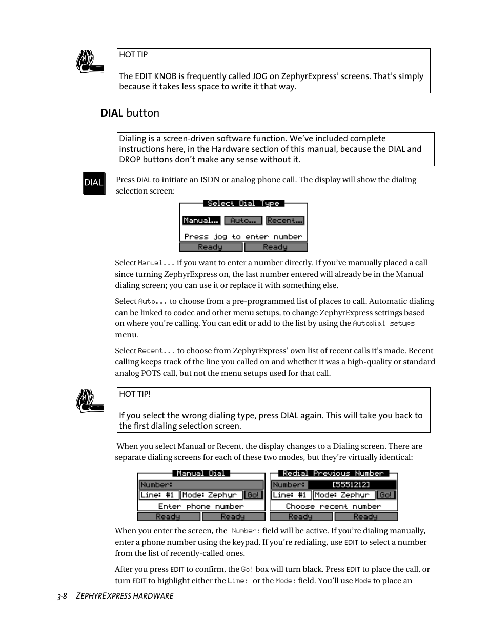 Dial button d | Telos ZephyrExpress User Manual | Page 49 / 186