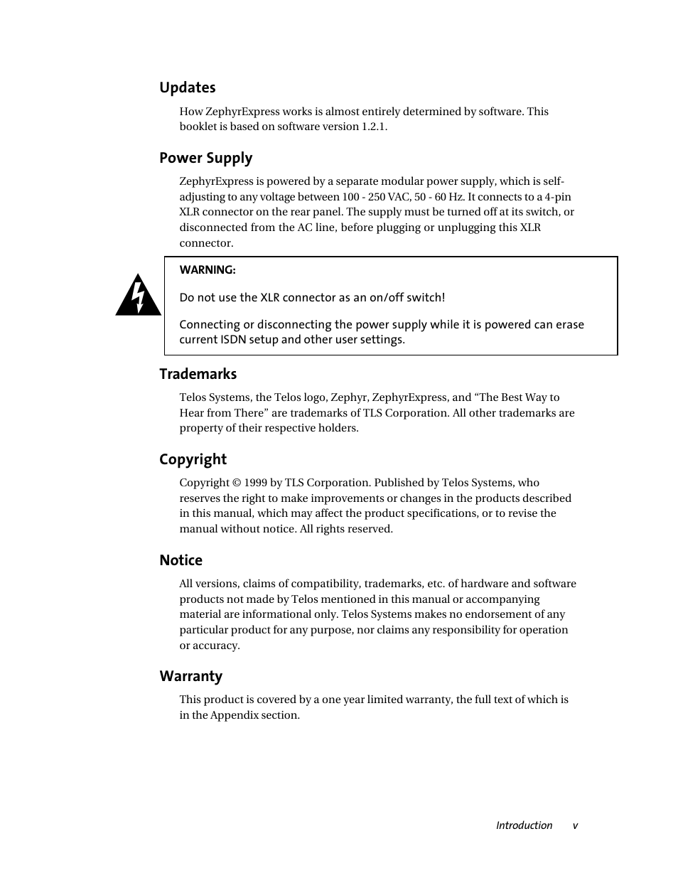 Telos ZephyrExpress User Manual | Page 5 / 186