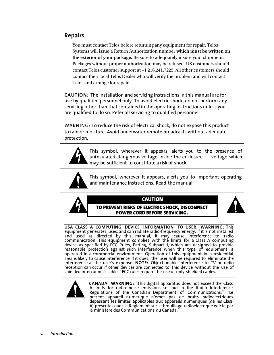 Telos ZephyrExpress User Manual | Page 6 / 186