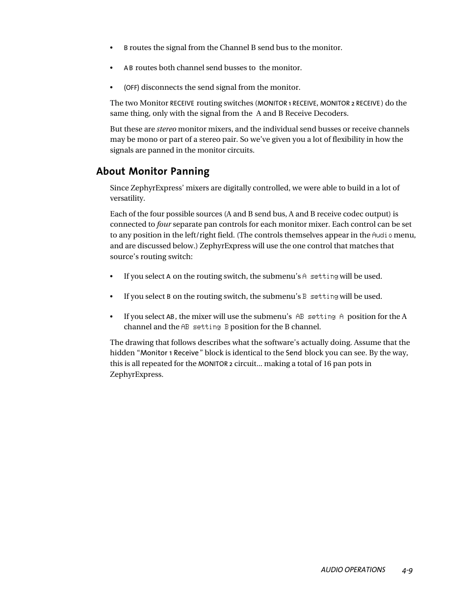 About monitor panning | Telos ZephyrExpress User Manual | Page 71 / 186