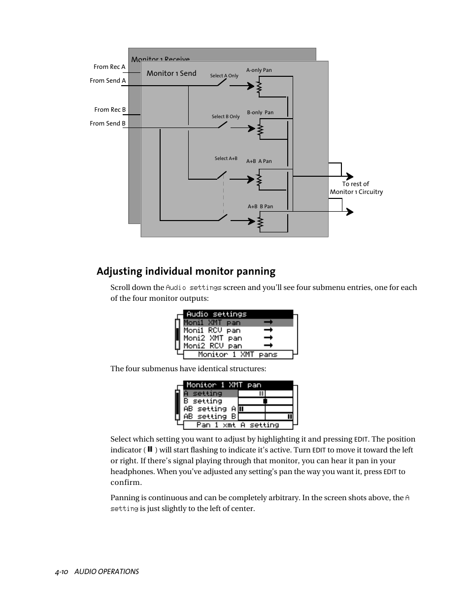 Adjusting individual monitor panning | Telos ZephyrExpress User Manual | Page 72 / 186