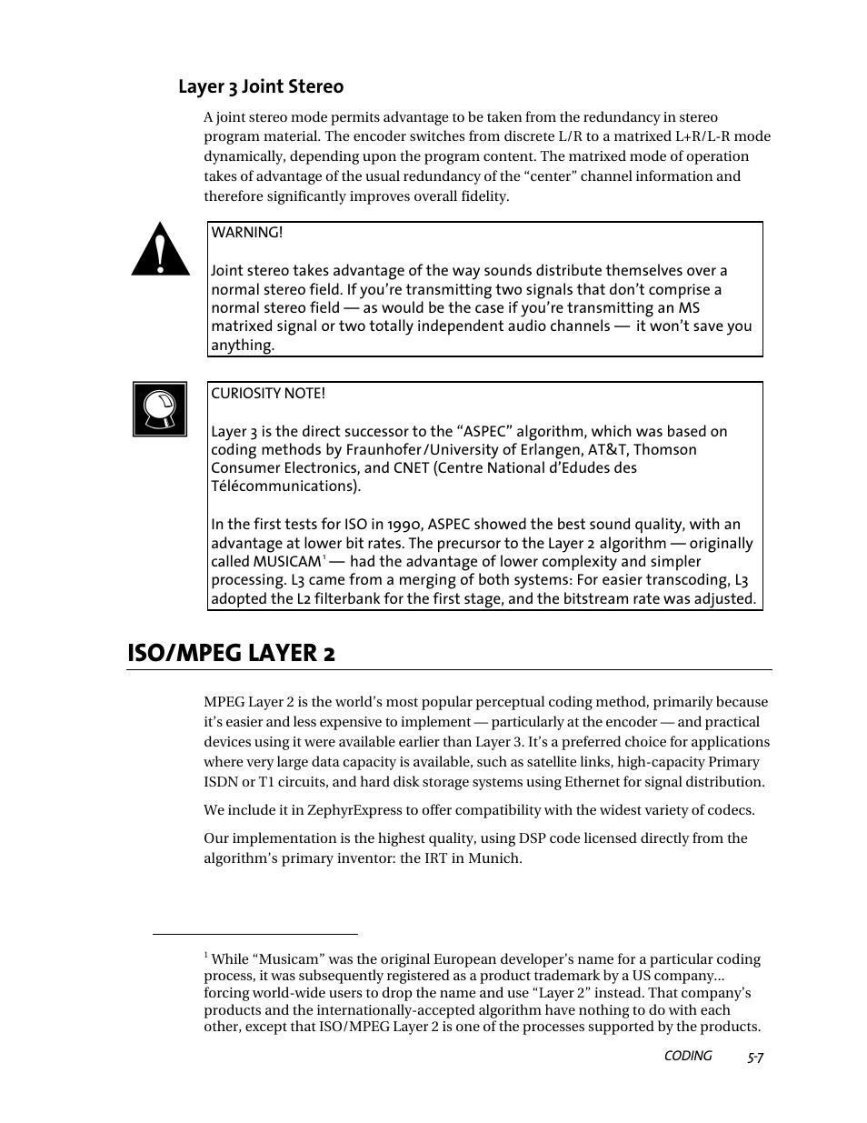 Iso/mpeg layer 2 | Telos ZephyrExpress User Manual | Page 85 / 186