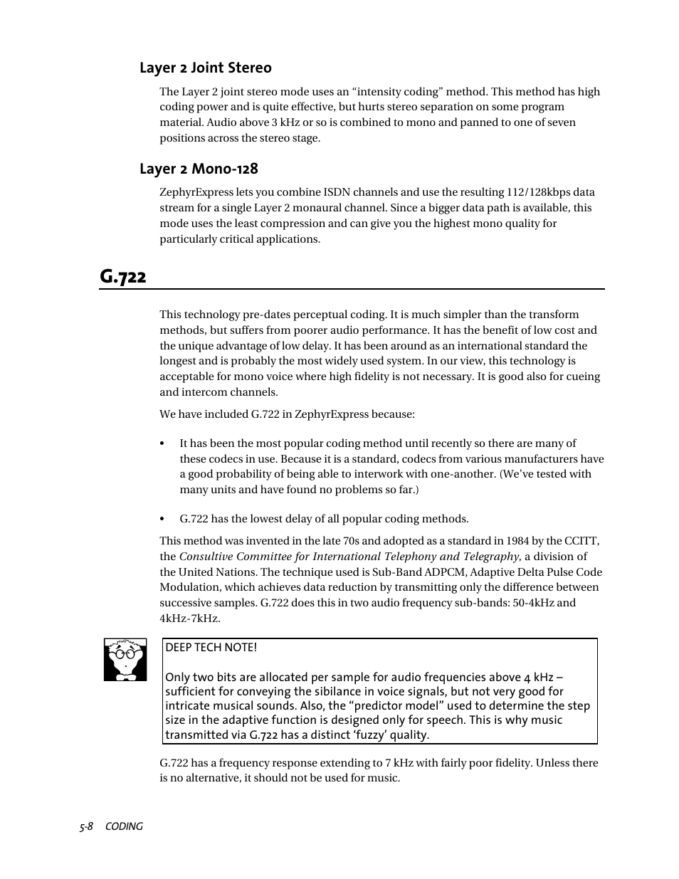 G.722 | Telos ZephyrExpress User Manual | Page 86 / 186