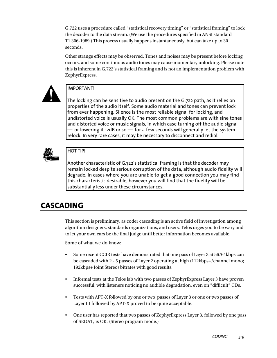 Cascading | Telos ZephyrExpress User Manual | Page 87 / 186