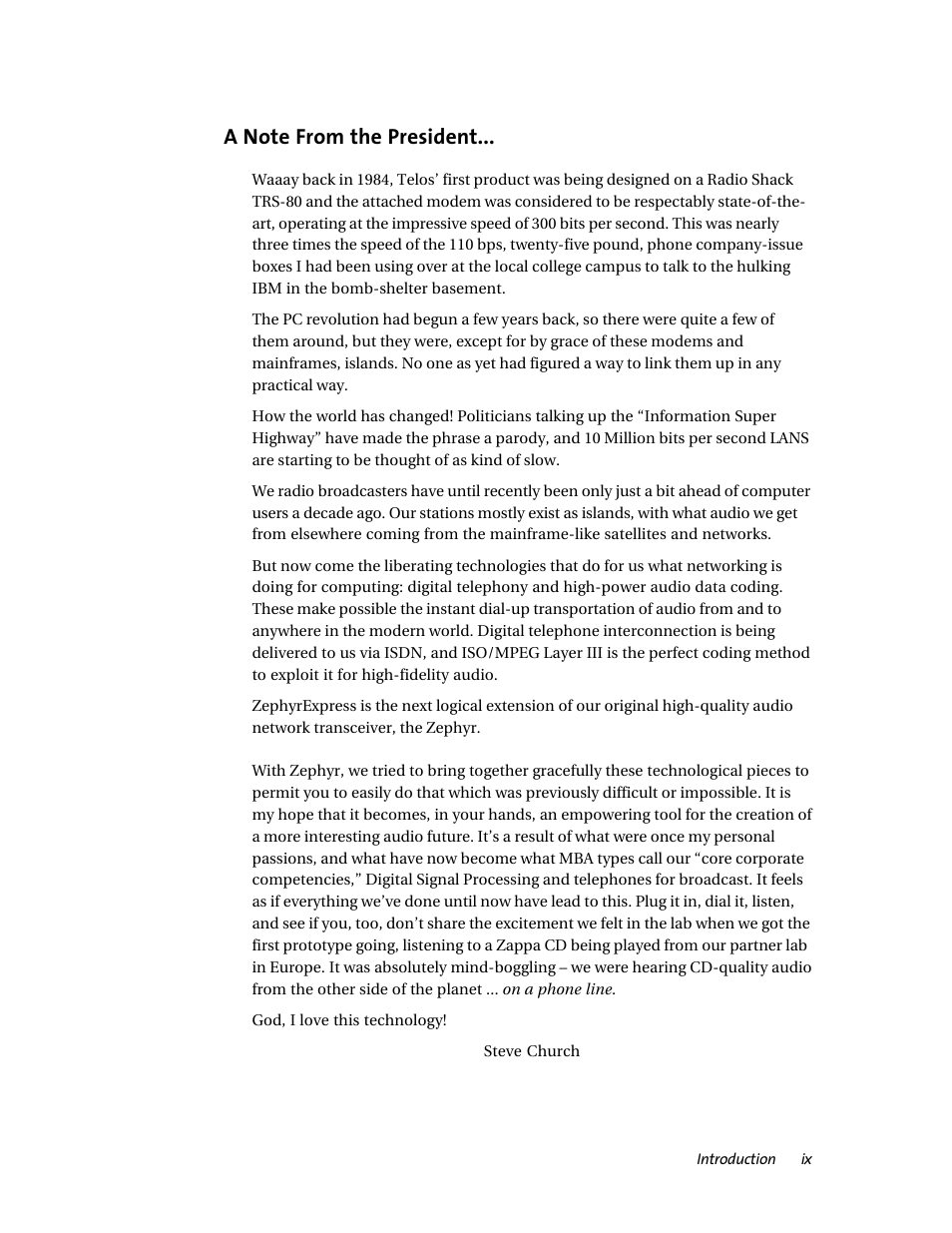 Telos ZephyrExpress User Manual | Page 9 / 186