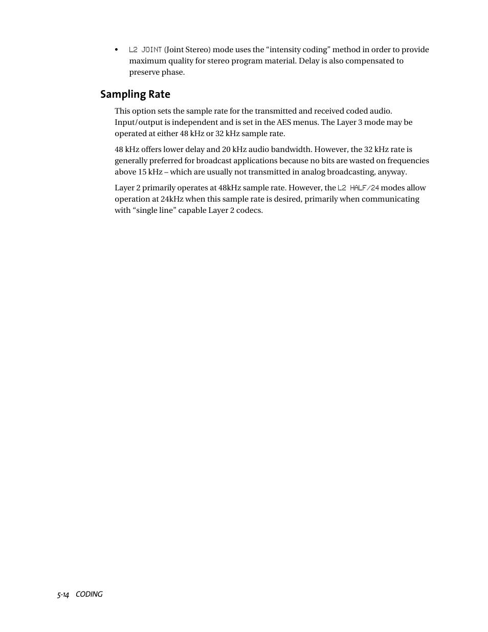 Sampling rate | Telos ZephyrExpress User Manual | Page 92 / 186