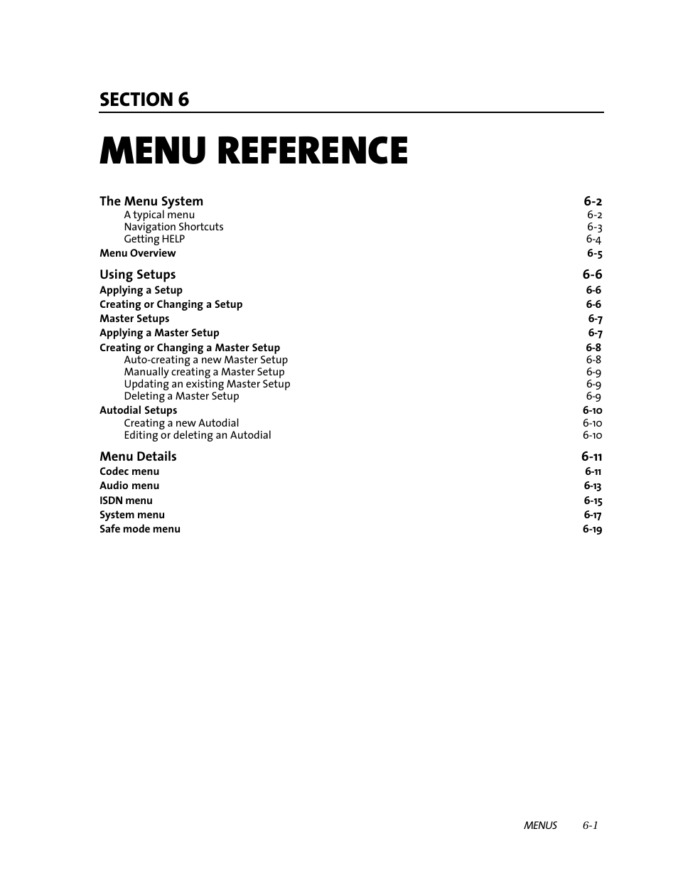 Menu reference | Telos ZephyrExpress User Manual | Page 96 / 186