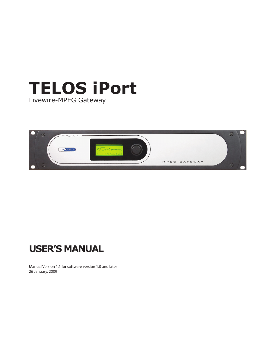 Telos Zephyr iPort User Manual | 39 pages