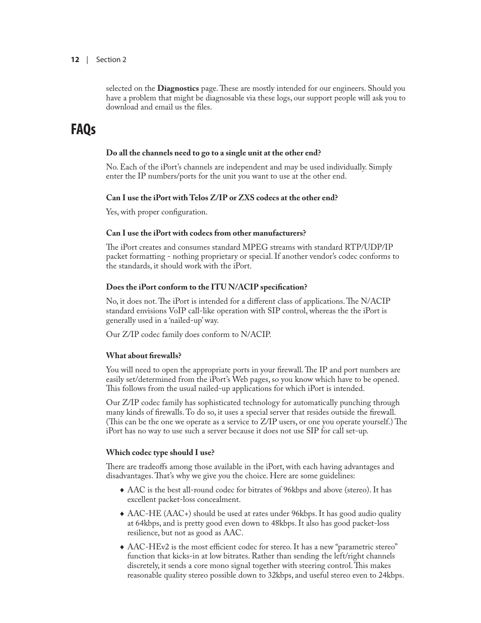Faqs | Telos Zephyr iPort User Manual | Page 18 / 39