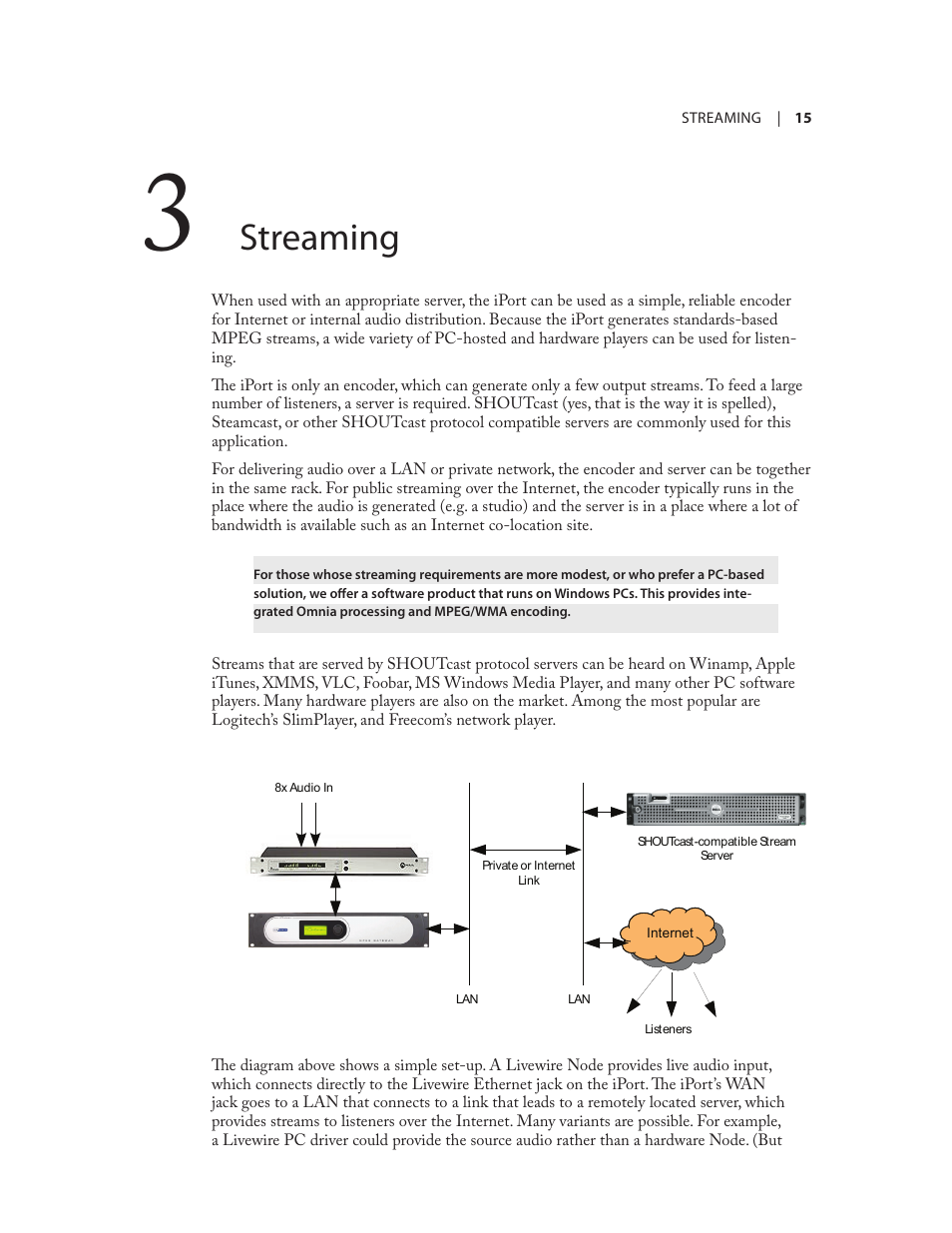 Streaming | Telos Zephyr iPort User Manual | Page 21 / 39