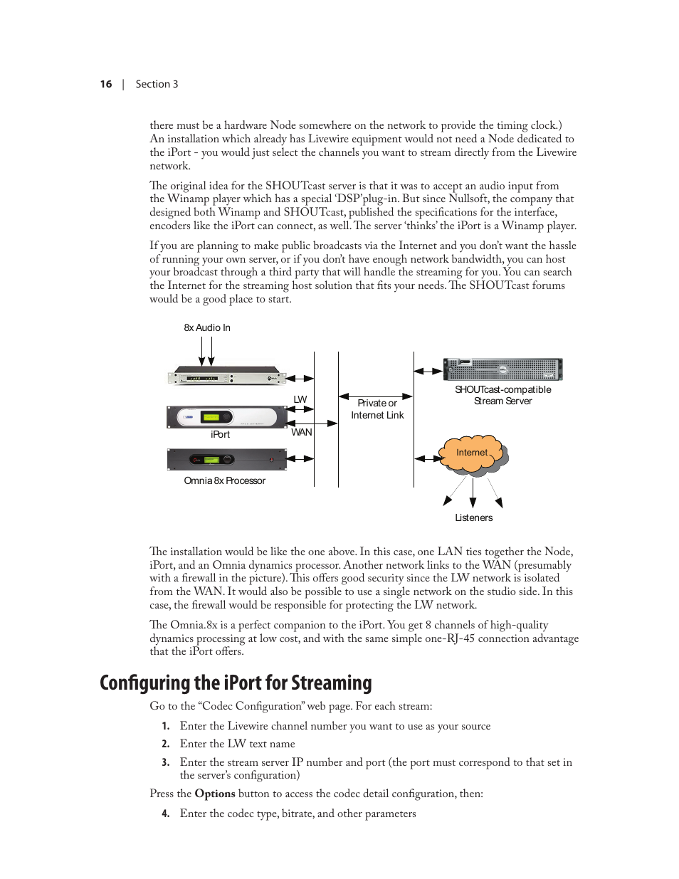 Configuring the iport for streaming | Telos Zephyr iPort User Manual | Page 22 / 39