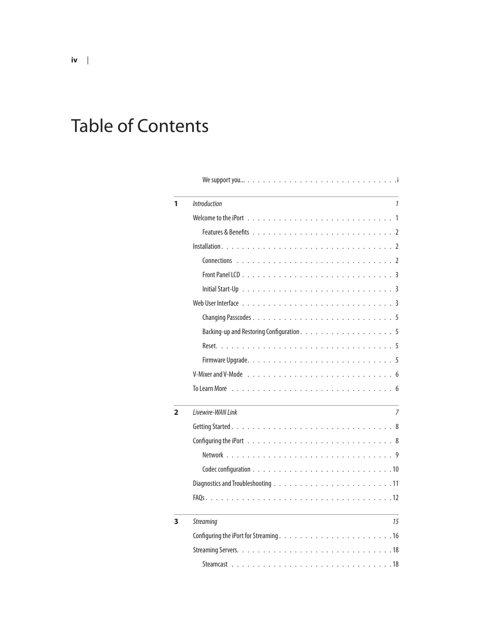 Telos Zephyr iPort User Manual | Page 5 / 39
