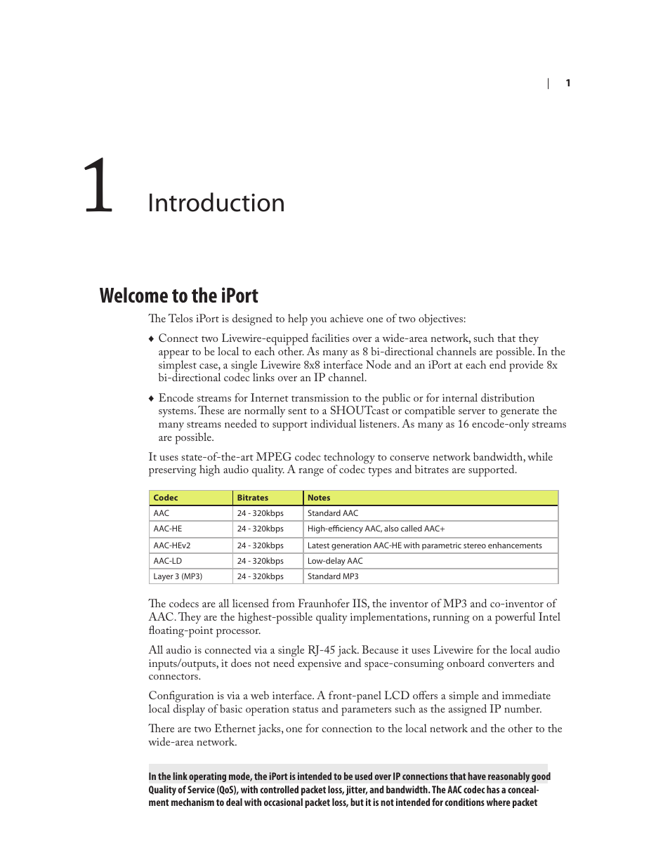 Introduction, Welcome to the iport | Telos Zephyr iPort User Manual | Page 7 / 39