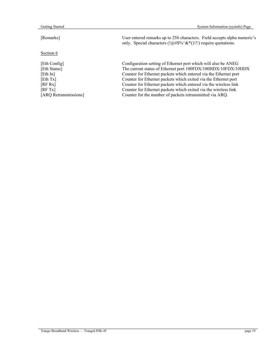 Trango Broadband TrangoLINK-45TM User Manual | Page 19 / 54