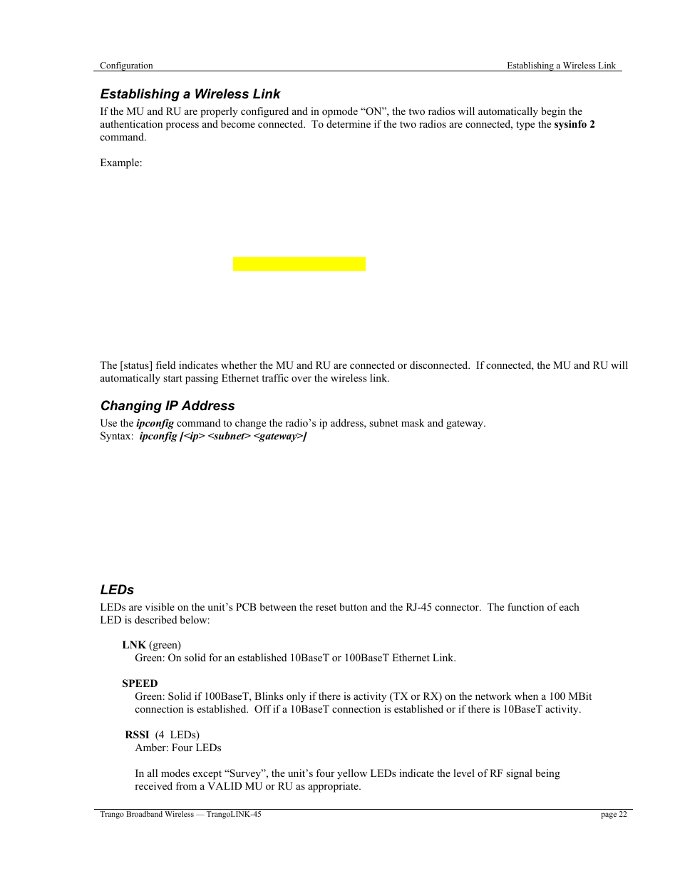 Trango Broadband TrangoLINK-45TM User Manual | Page 22 / 54